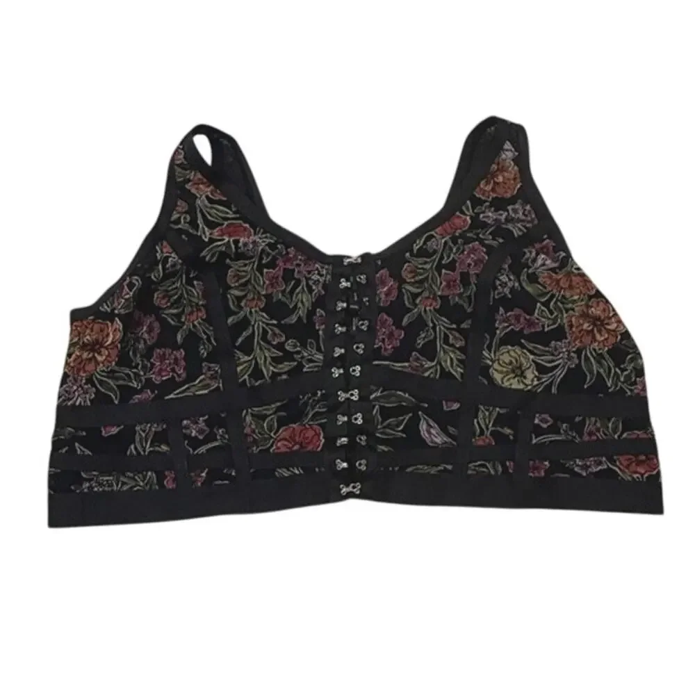 Torrid 4 Mesh Regency Punk Bustier exposed hook front bra crop top BC 2888 - Picture 9 of 9